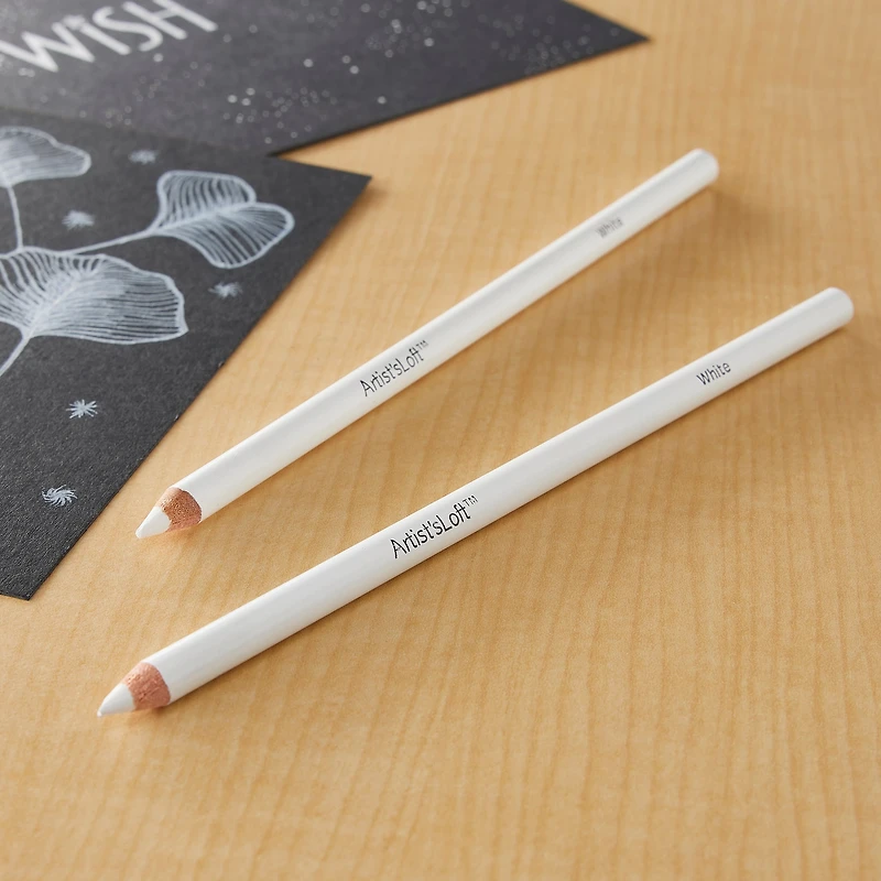 12 Packs: 2 ct. (24 total) White Charcoal Pencils by Artist's Loft™