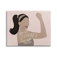 Stupell Industries You're Stronger Than You Think Phrase Motivational Woman Canvas Wall Art