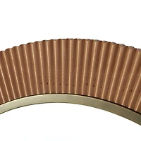  43" Brown Wood  Fluted Room Wall Mirror with Scalloped Edge