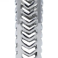 Set of 2 Silver Stoneware Glam Vase, 4" x 11"