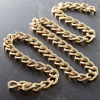 12 Pack: 24" Large Gold Flat Curb Chain by Bead Landing™