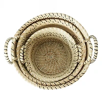 Beige Seagrass Modern Storage Basket Set