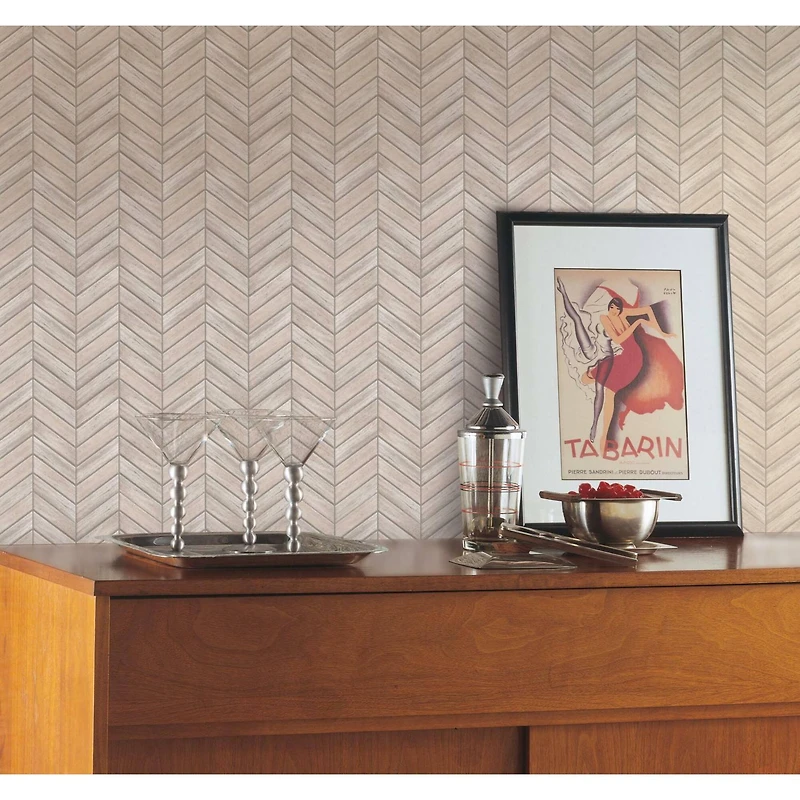 RoomMates Chevron Distressed Wood Backsplash StickTiles®