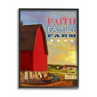 Stupell Industries Faith Family Farm Wall Art in Black Frame