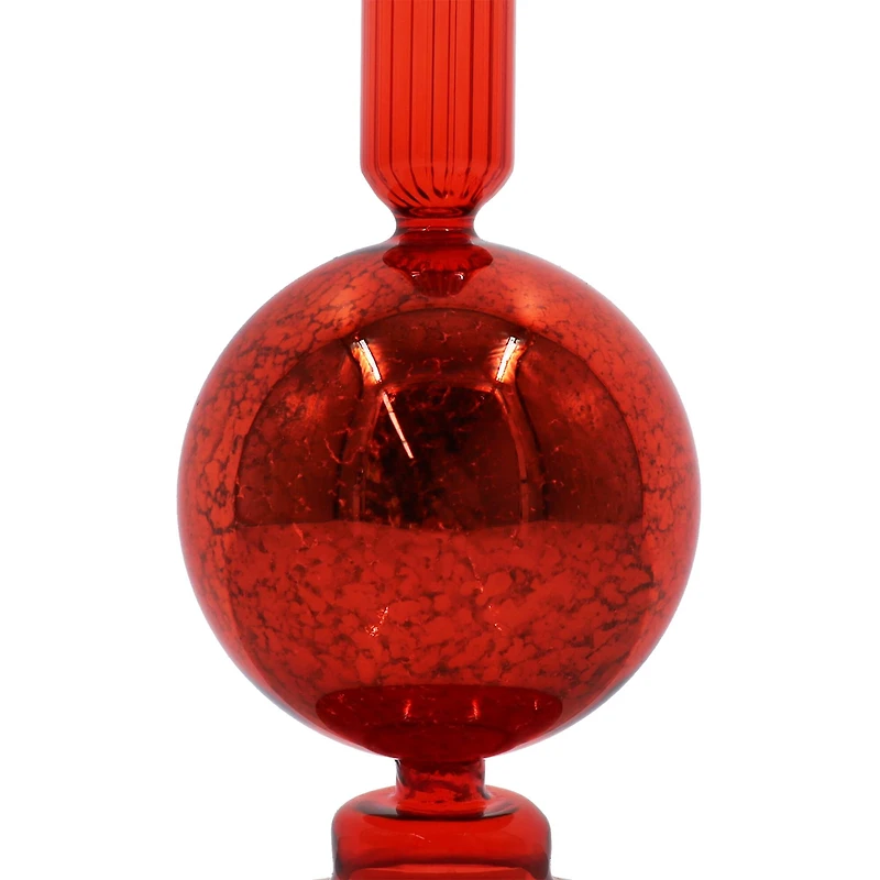 7" Red Cracked Glass Ball Taper Candle Holder by Ashland®