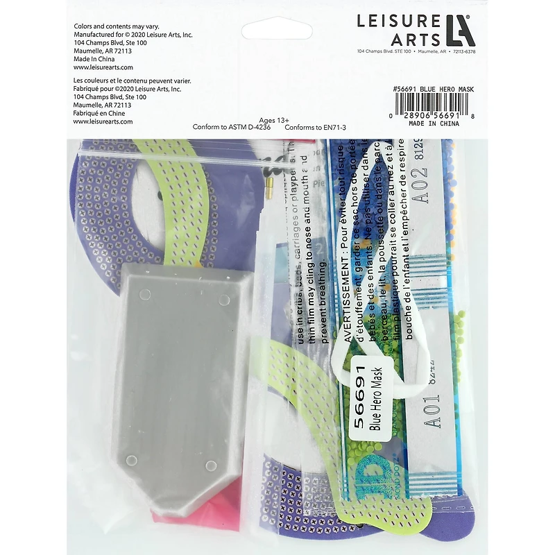 Diamond Art Blue Super Hero Costume Foam Mask Kit