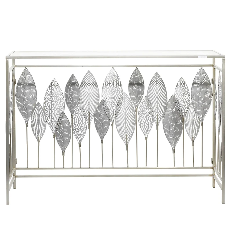 Silver Metal Contemporary Console Table 30" x 44" x 15"