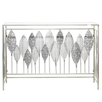Silver Metal Contemporary Console Table 30" x 44" x 15"