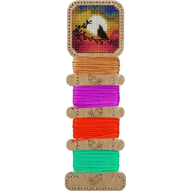Wonderland Crafts Bird Embroidery Blank Wood Organizer