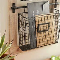 Black Metal Farmhouse Magazine Rack Holder