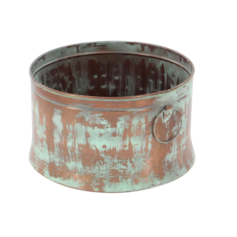 Copper Metal Rustic Planter Set