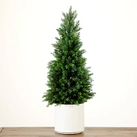 3ft. UV-Resistant Cedar Tree in White Planter
