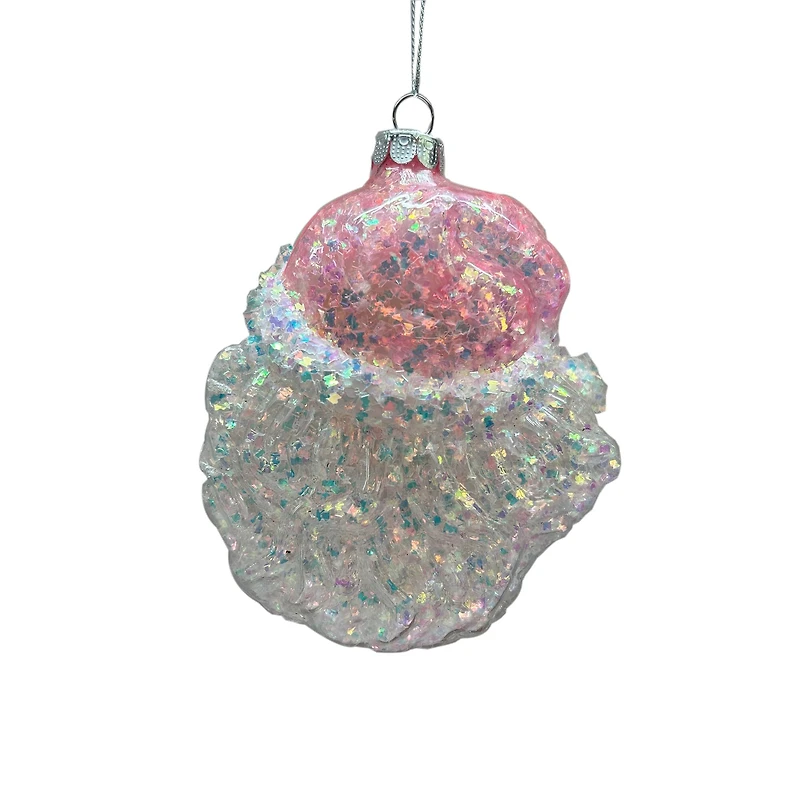 4.25" Pink & White Santa Glass Ornament by Ashland®