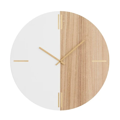 Brown MDF Contemporary Wall Clock, 24" x 24" x 2"