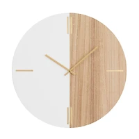 Brown MDF Contemporary Wall Clock, 24" x 24" x 2"