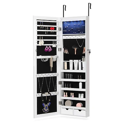 Classic White Full Door Jewelry Armoire
