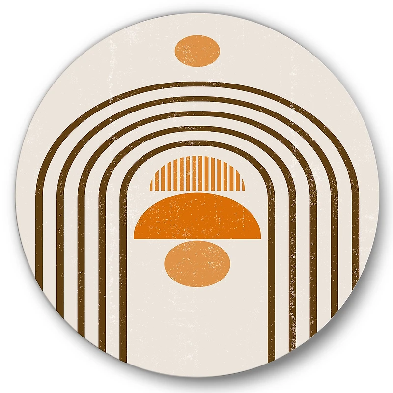 Designart - Abstract Rainbow Sun and Moon In Earth Tones IV