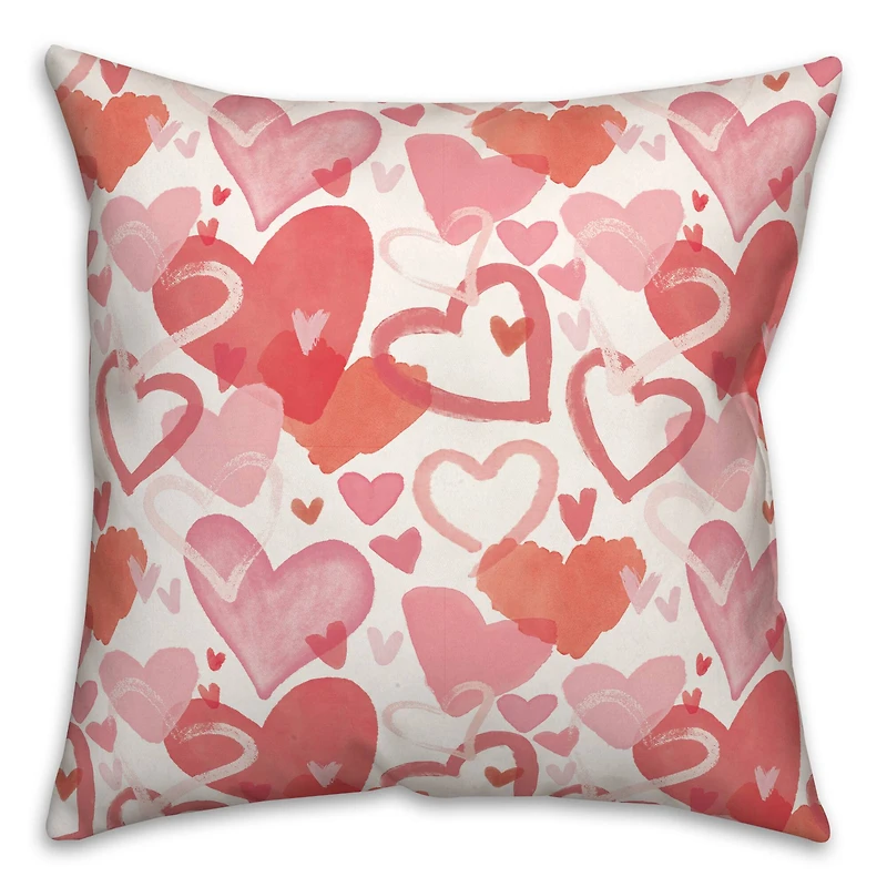Heart Cluster Pattern 18" x 18" Throw Pillow