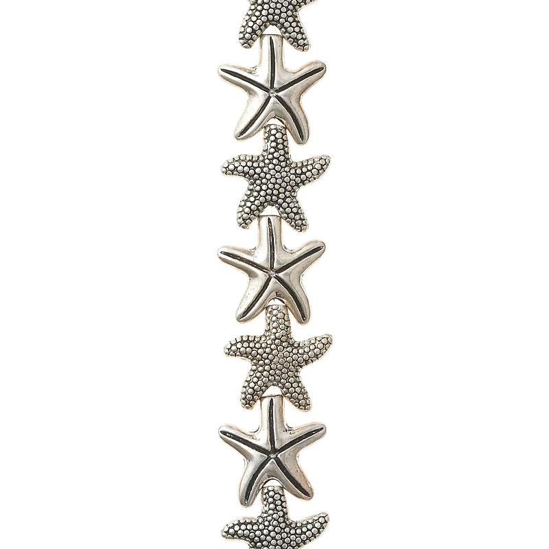 Silver Starfish Mix Metal Beads, 14mm by Bead Landing™