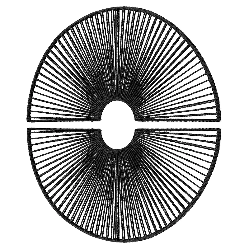 American Art Decor Twin Eclipses 2-Piece Black Paper Rope Wall Art - 30.25" x 30.25"