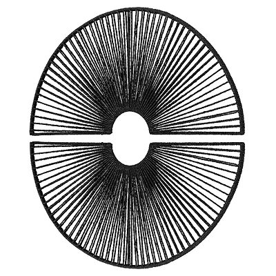 American Art Decor Twin Eclipses 2-Piece Black Paper Rope Wall Art - 30.25" x 30.25"