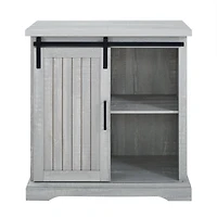 Walker Edison 32" Stone Grey Sliding Grooved Door Modern Accent Cabinet
