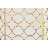 Gold Metal Contemporary Fireplace Screen, 35" x 50" x 1"