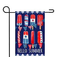 Hello Summer Patriotic Americana Popsicle Garden Flag
