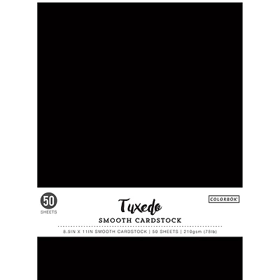 Colorbok® Tuxedo 8.5" x 11" Smooth Cardstock, 50ct.