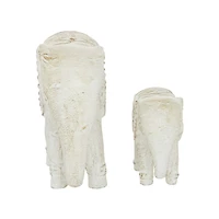 White Bohemian Elephant Sculpture Set