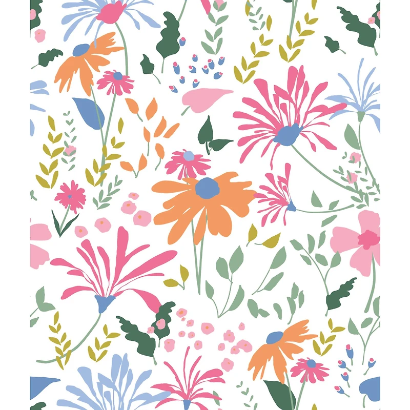 RoomMates Pink Bella Garden Peel & Stick Wallpaper