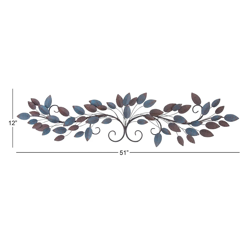 Blue Metal Traditional Tree Branch Wall Decoration