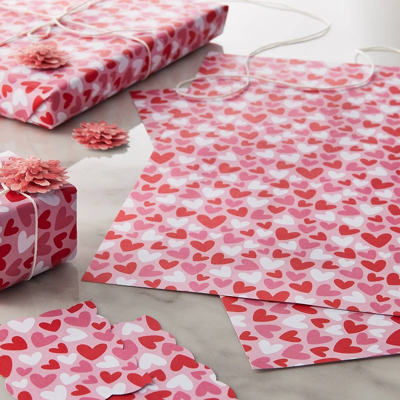 Red, Pink & White Hearts Scrapbook Paper by Recollections®, 12" x 12"