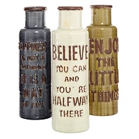 Brown Ceramic Farmhouse Vase Set