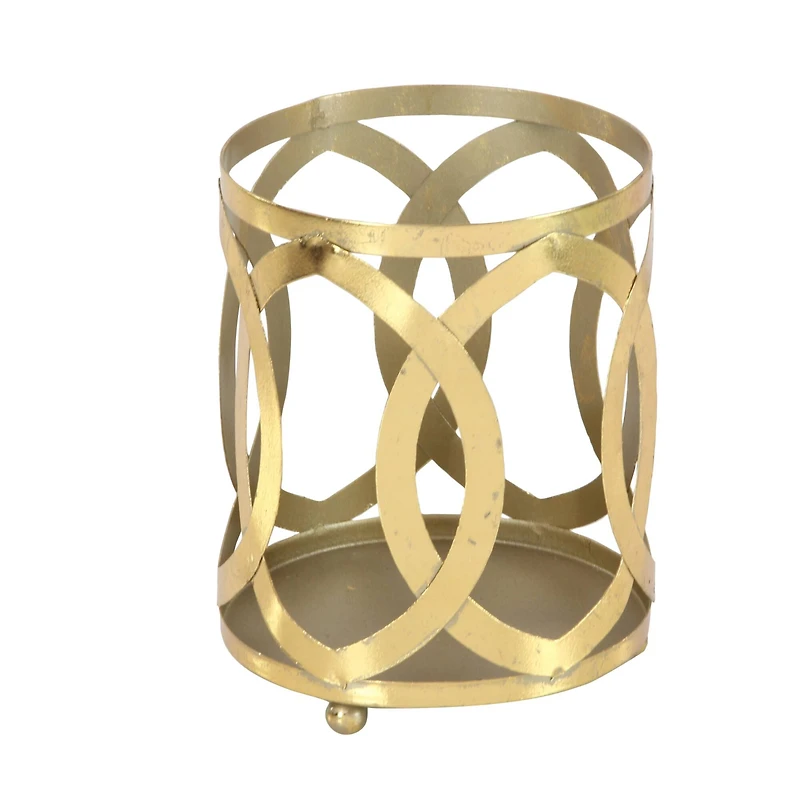 8" Gold Iron Glam Candle Holder