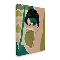Stupell Industries Frankenthaler Painter Portrait Abstract Green Shapes Canvas Wall Art