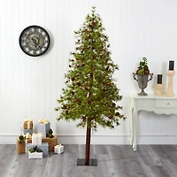 7ft. Pre-Lit Wyoming Alpine Artificial Christmas Tree, Clear LED Lights