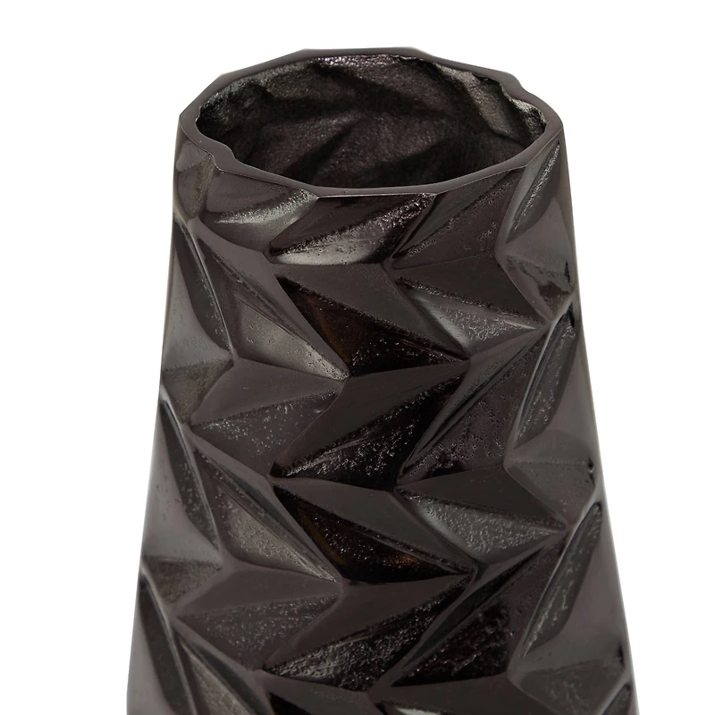 Dark Brown Aluminum Modern Vase, Set of 2" 19", 15"