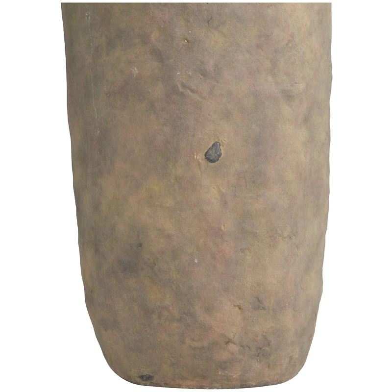 21" Brown Ceramic Distressed Terra Cotta Vase