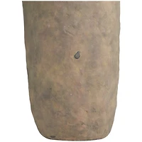 21" Brown Ceramic Distressed Terra Cotta Vase