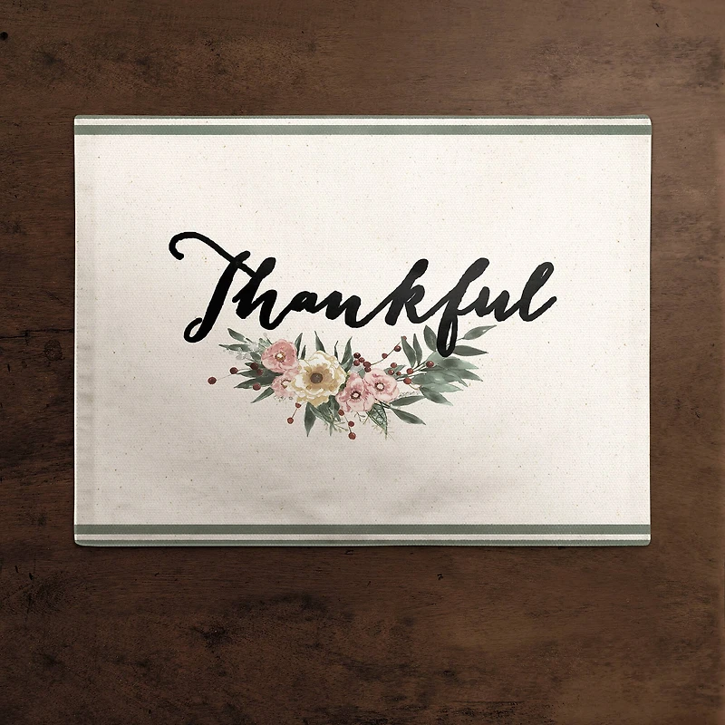 Thankful Floral Poly Twill Placemat