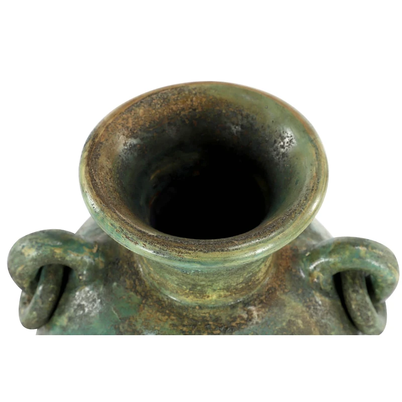 23" Green Ceramic Rustic Vase