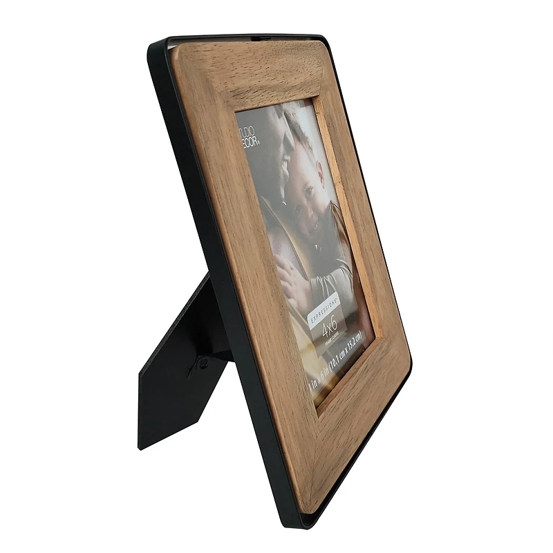 Expressions™ 4" x 6" Natural Wood & Black Frame by Studio Décor®