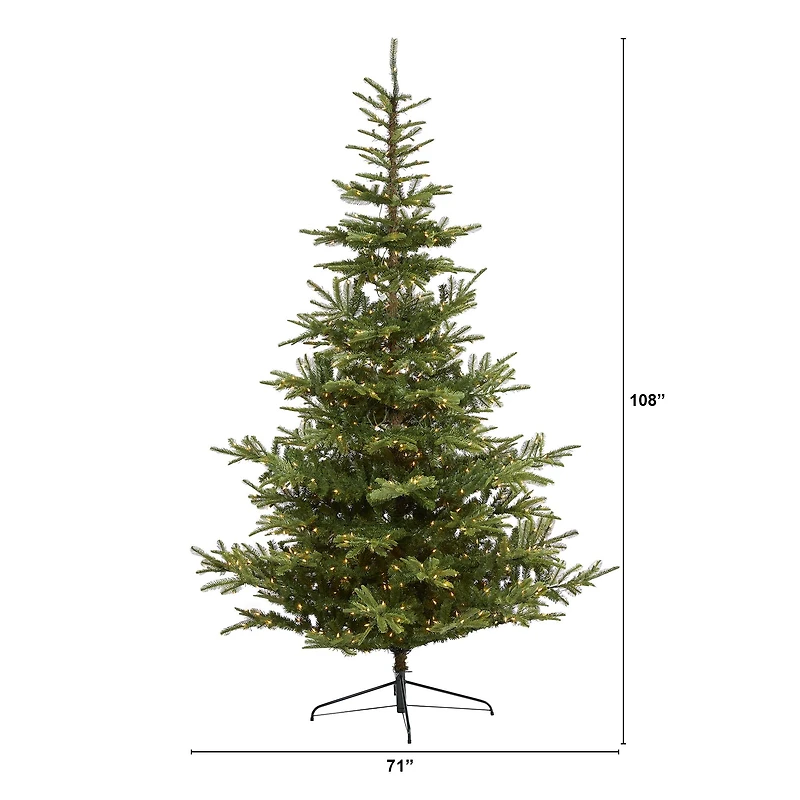 9ft. Pre-Lit Layered Washington Spruce Artificial Christmas Tree, Clear Lights
