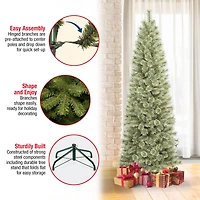 7.5ft. Unlit Artificial Arcadia Pine Cashmere Slim Christmas Hinged Tree