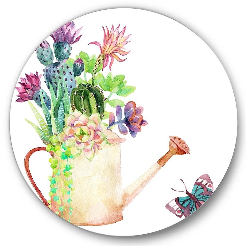 Designart - Succulents In Old Watering Can