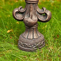 Glitzhome® 21.25" Bronze Standing Fleur De Lis Garden Statue