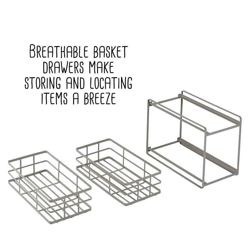 Honey Can Do Gray Under Sink Organizer with 2 Drawers