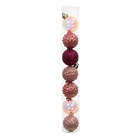 7 Pack 1.5" Pink Shatterproof Ball Ornaments by Ashland®