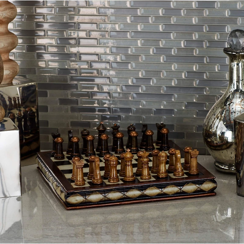 Dark Brown Traditional Chess Game Set